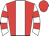 Red body, white stripe, white arms, red hooped, red cap