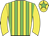 yellow with green stripes, yellow sleeves, yellow cap with green star