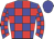 blue and red checked, blue cap