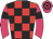 Red body, black checked, rose arms, black armlets, rose cap, black hooped