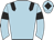 light blue, black epaulettes, black armbands,black diamond on cap