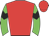 Red body, green arms, black chevron, red cap