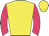 Yellow body, rose arms, yellow cap