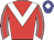 Red body, white chevron, red arms, white seams, blue cap, white diamond