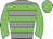 Grey body, big-green hooped, big-green arms, big-green cap