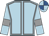 Light blue, grey seams and armlets, light blue and royal blue quartered cap