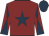 Maroon, dark blue star, diabolo on sleeves, dark blue cap