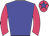 Blue body, rose arms, rose cap, blue star