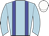 light blue, blue braces, white cap