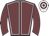 Garnet body, white seams, garnet arms, white cap, garnet hooped