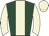 dark green body, beige stripe, beige sleeves and cap