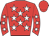 Red body, white stars, red arms, white stars, red cap