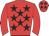 Red body, black stars, red arms, red cap, black stars