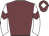 Garnet body, white arms, garnet chevron, garnet cap, white diamond
