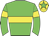 Big-green body, yellow hoop, big-green arms, yellow armlets, yellow cap, big-green star