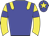 Blue body, yellow epaulettes, yellow arms, blue armlets, blue cap, yellow star