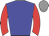 Blue body, red arms, grey cap