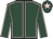 Dark green, pink seams, dark green cap, pink star