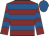 Maroon, royal blue hoops, chevrons on sleeves, royal blue cap