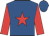Royal blue, red star and sleeves, royal blue cap