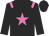 black, neon pink star and epaulets,