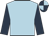 light blue, dark blue sleeves, quartered cap