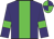 Purple, Green stripe and armlets, Green and Purple quartered cap