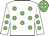 white, green spots, green cap, white spots