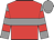 Red, Grey hoop, grey and red hooped sleeves, Grey cap