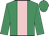 Emerald green, pink stripe