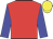 Red, blue sleeves, yellow cap