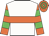 White, orange hoop, orange sleeves, lime green hoops, hooped cap