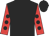 Black, red sleeves, black spots