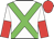 WHITE, GREEN cross belts, WHITE and RED halved sleeves, RED cap