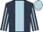dark blue, light blue stripe, striped sleeves, light blue cap