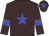 brown, blue star, blue armlets, brown cap with blue star