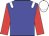 blue, white epaulets, red sleeves, white cap