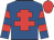 Royal blue, red cross of lorraine, hooped sleeves, red cap