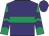 Purple, emerald green hoop, emerald green and purple chevrons on sleeves
