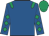 Royal blue, emerald green epaulets, diamonds on sleeves, emerald green cap