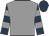 Grey, dark blue and grey hooped sleeves, dark blue cap