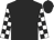 Black, black and white check sleeves