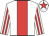 White, red panel, striped sleeves, red star on cap