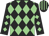 Black & light green diamonds, striped cap