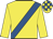 Yellow, royal blue sash, check cap