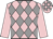 Pink, grey diamonds, pink sleeves, check cap