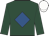 Dark green, royal blue diamond, white cap