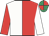 Red & white halved, sleeves reversed, red & emerald green quartered cap