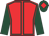 Red, dark green seams, dark green sleeves, dark green cap, red diamond