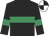 Black, emerald green hoop, emerald green armlet, black & white quartered cap